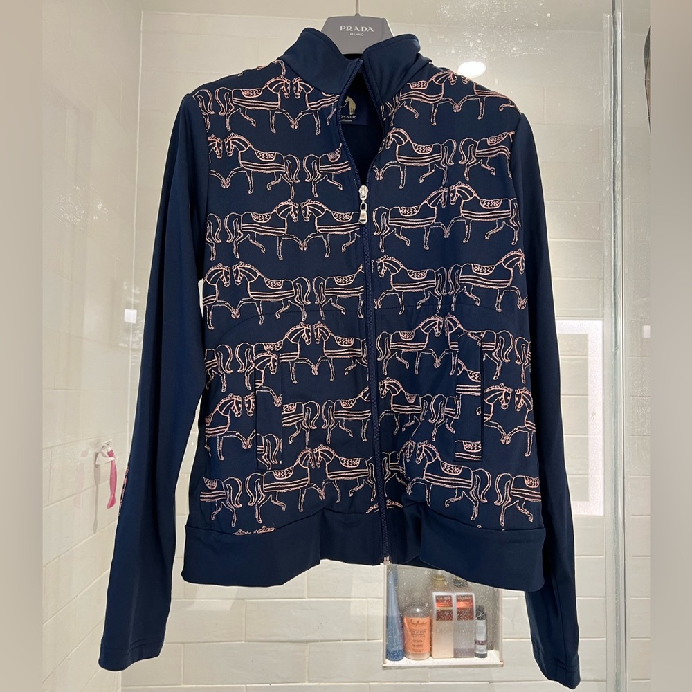 Navy Blue Equestrian Jacket with horses